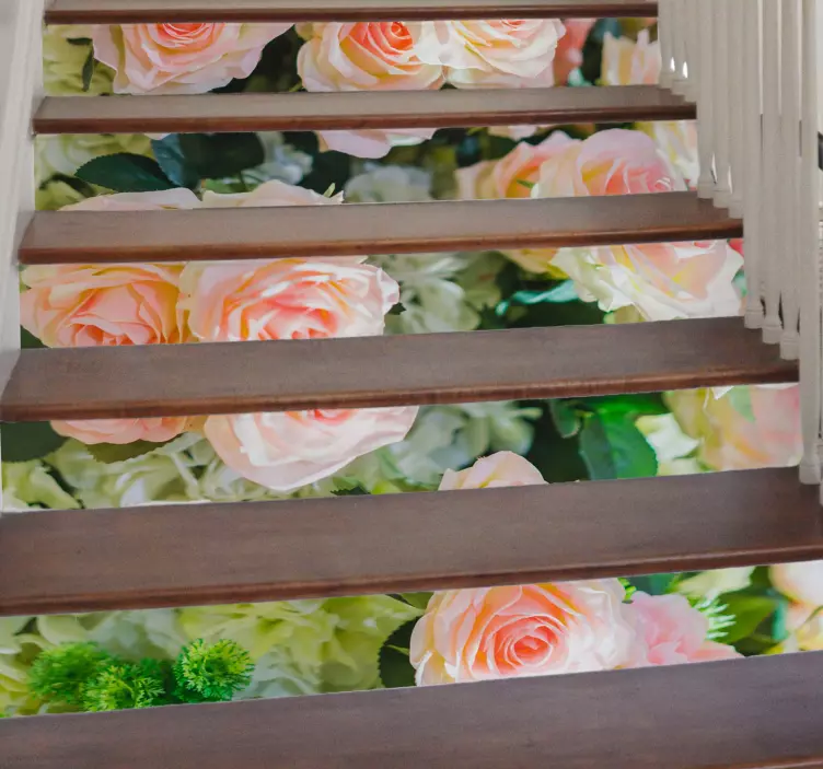 Flowers Stairs Decal - TenStickers
