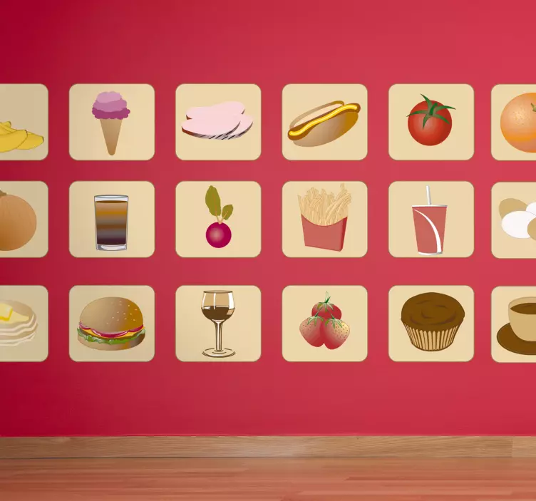 Food and Drinks Tile Stickers - TenStickers