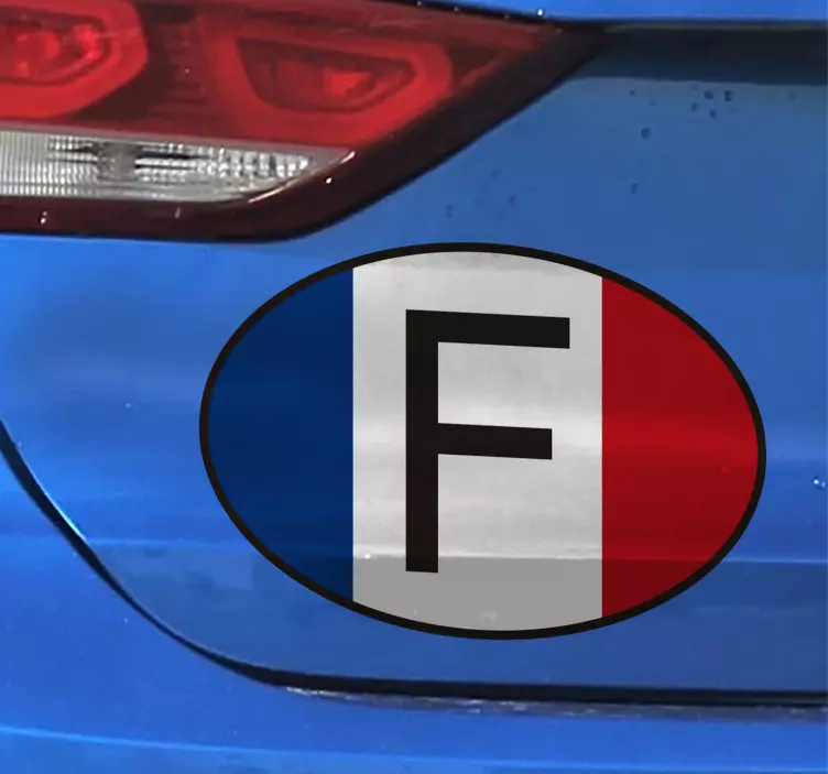 French tricolor flag car sticker - TenStickers