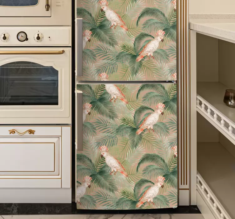 Fridge sticker tropical parrot design - TenStickers