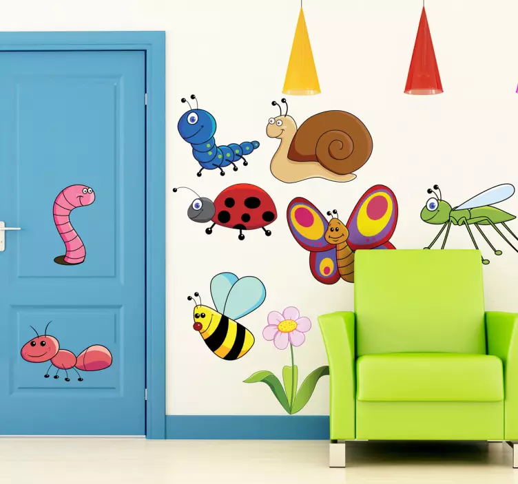 Friendly Insects Wall Sticker - TenStickers