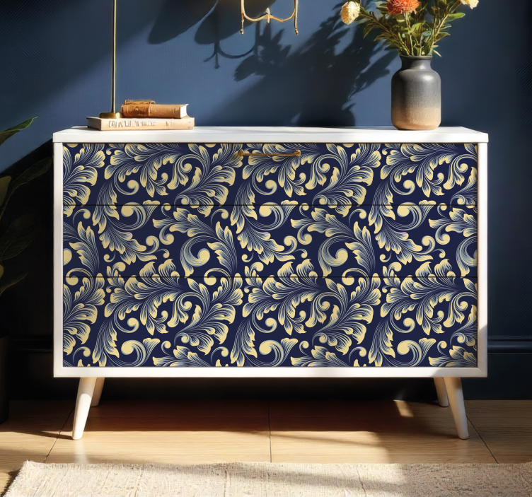 Furniture sticker with gilded botanical design - TenStickers