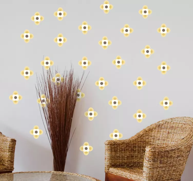 Geometric little flowers floral wall sticker - TenStickers