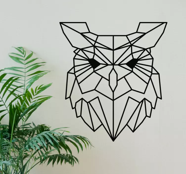 Geometric owl bird wall sticker - TenStickers