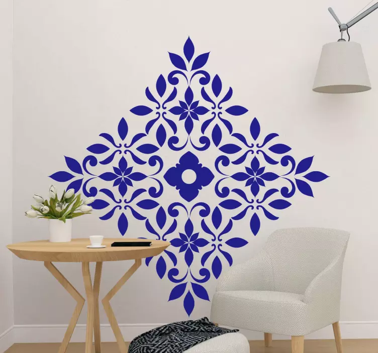 Geometric shape Slovak folk  floral wall sticker - TenStickers