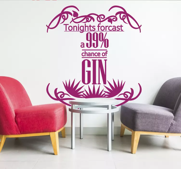 Gin forecast drink sticker - TenStickers