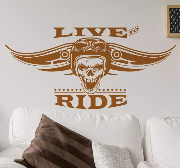 Gorgeous bikers live to ride motorbike sticker - TenStickers