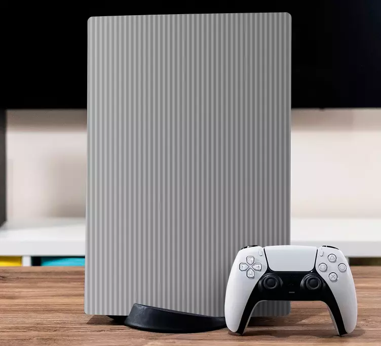 Gray colour with stripes PS5 sticker - TenStickers