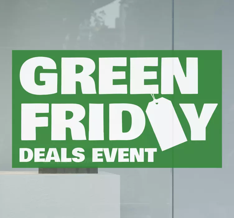 Green Friday deals events  window sticker - TenStickers