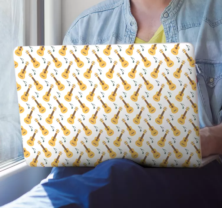 Guitar and musical notes laptop skins - TenStickers