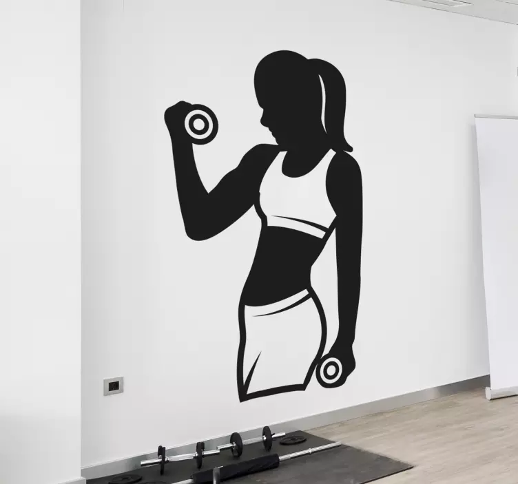 Gym woman working out wall sticker - TenStickers