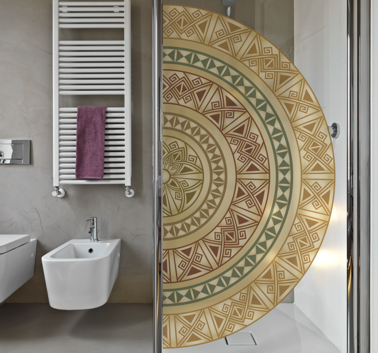 Half mandala for bulkhead shower screen sticker - TenStickers