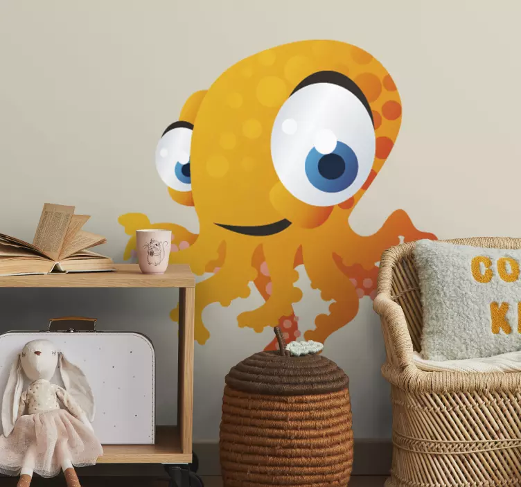Happy Octopus Kids Sticker - TenStickers
