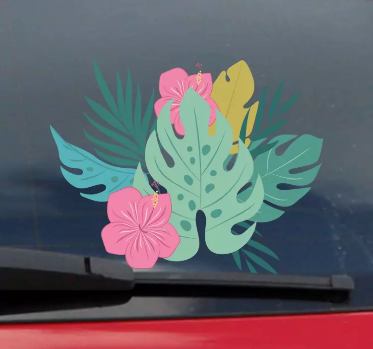 Hawaiian flower Car Sticker - TenStickers