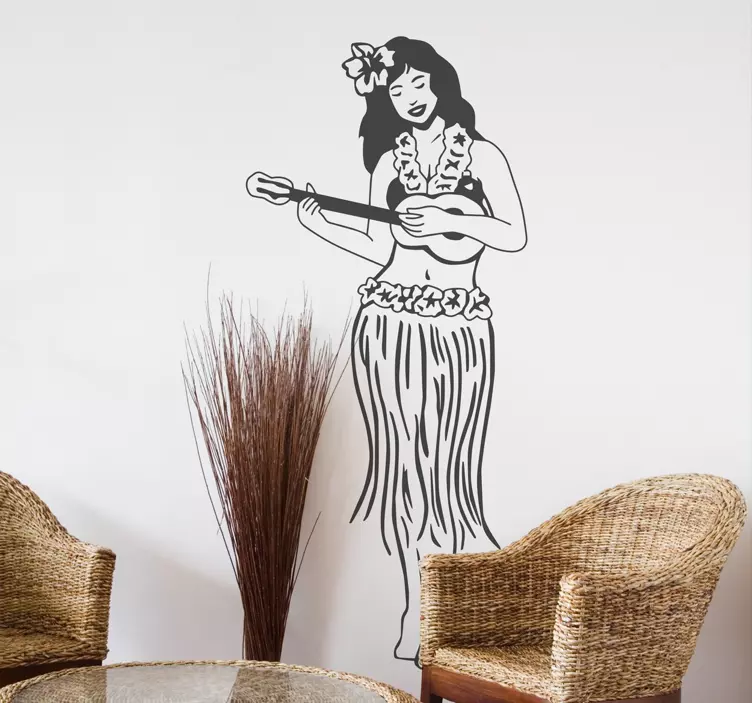 Hawaiian Guitar Kids Sticker - TenStickers