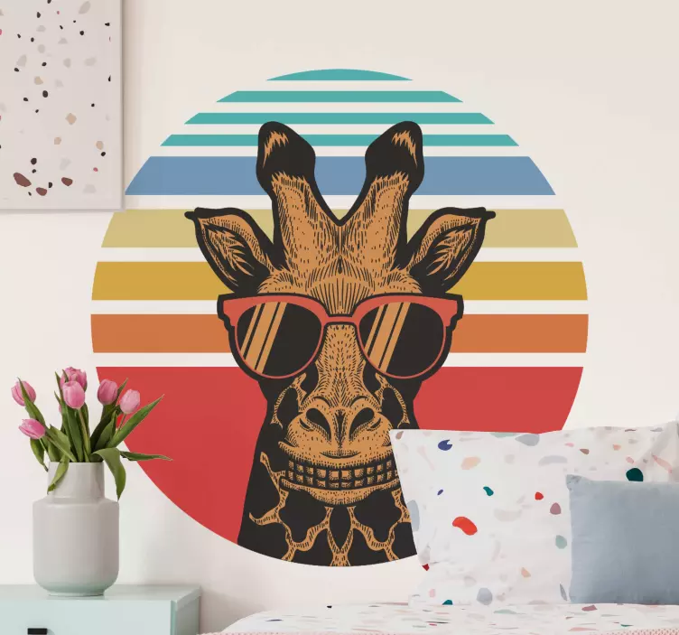 Hipster giraffe vintage stickers - TenStickers