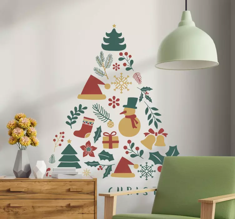 Holiday ornaments cluster christmas sticker - TenStickers