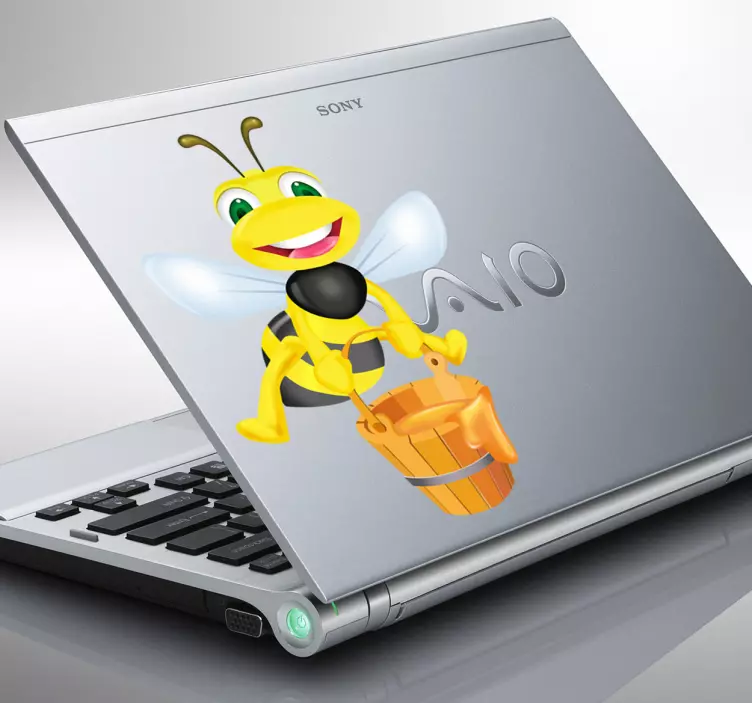 Honey Bee Laptop Sticker - TenStickers