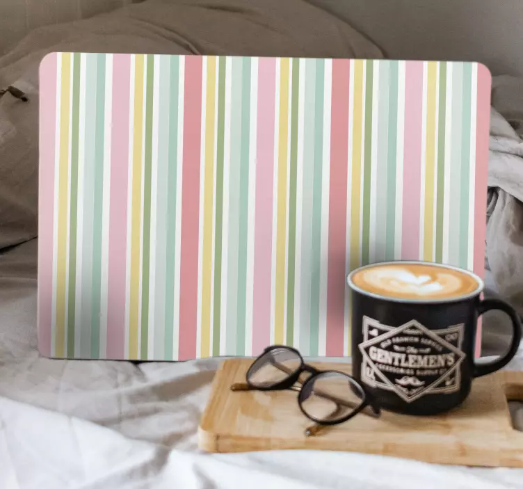 Pastel multicolor striped design laptop skin - TenStickers