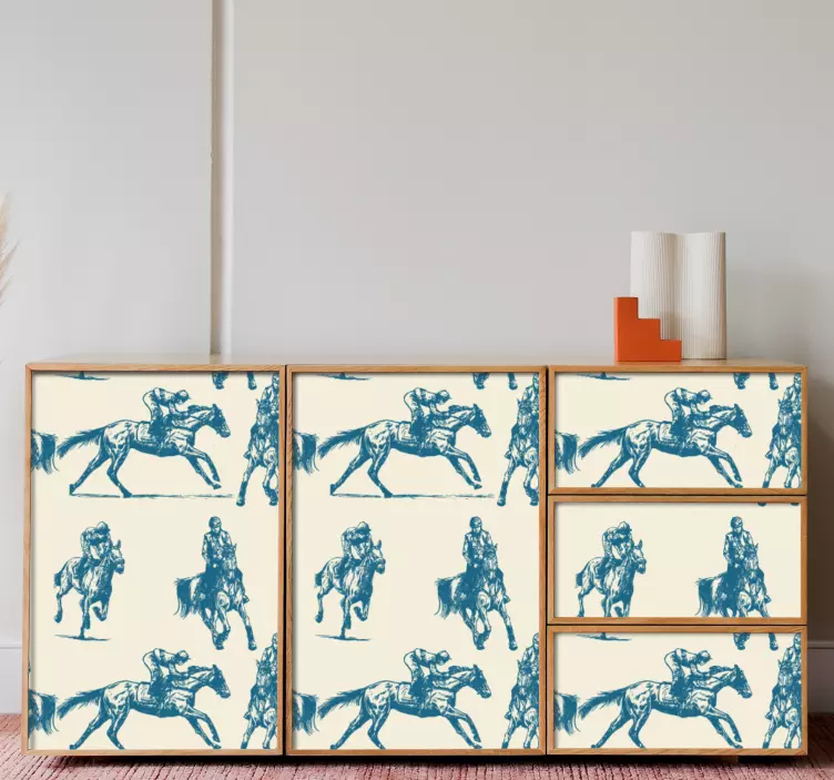 Horse riding sequence furniture sticker - TenStickers