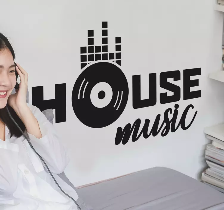 Music house text dj sticker - TenStickers