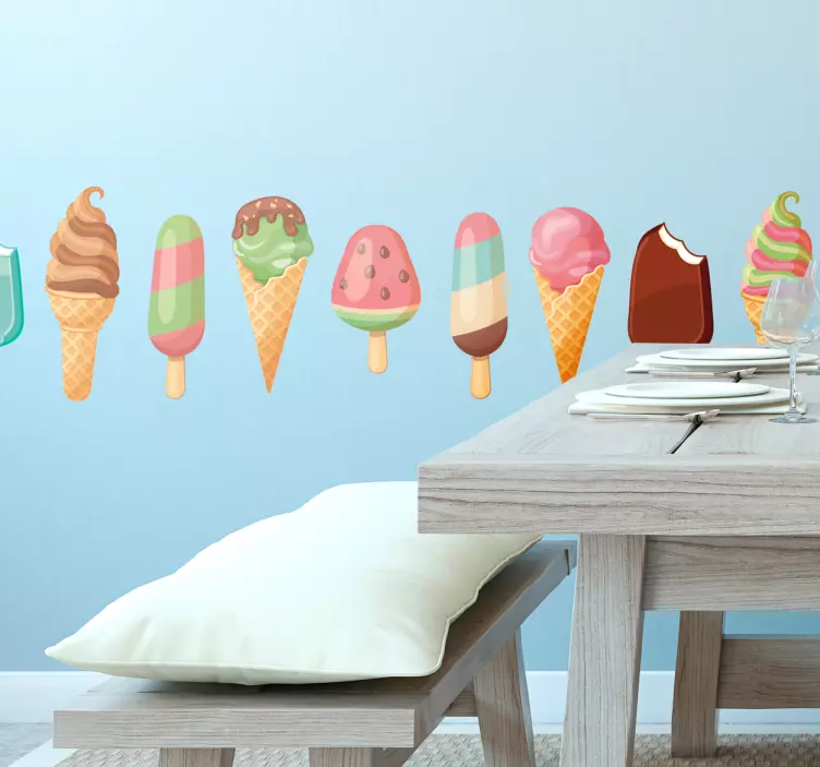 Ornamental ice creams wall border sticker - TenStickers