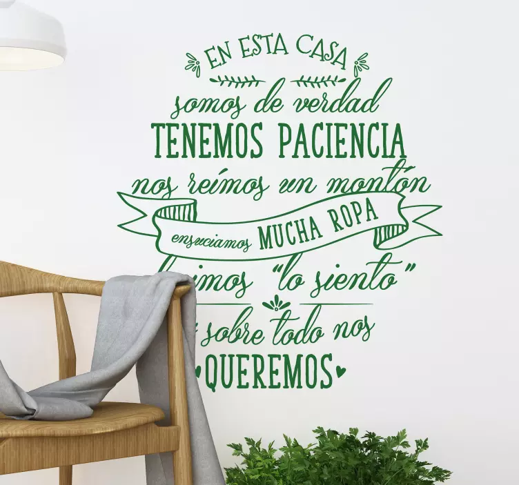 In this house we are home text wall sticker - TenStickers