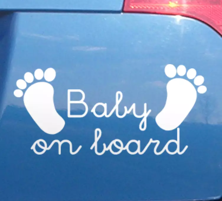 Infant Footprints Plaque Baby on board sticker - TenStickers