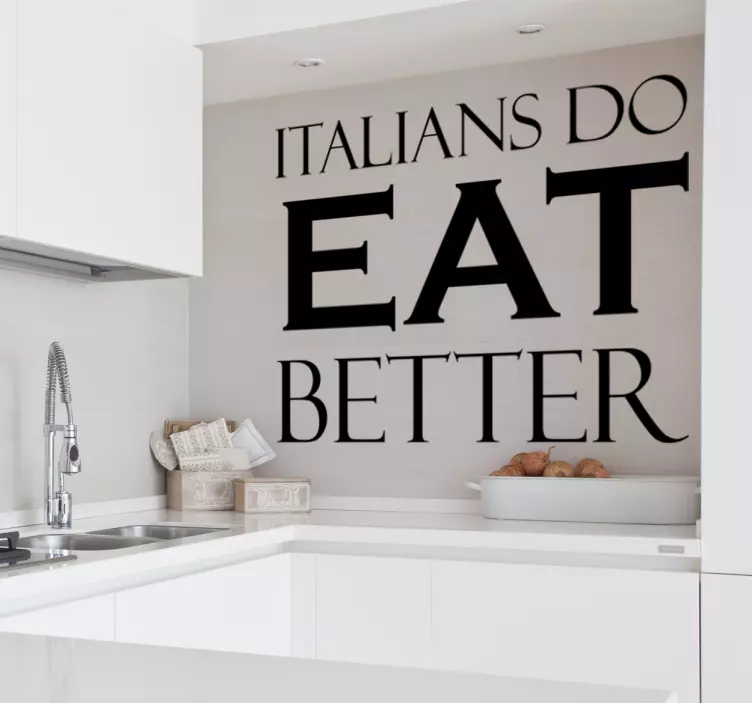 Italians do eat better text wall sticker - TenStickers