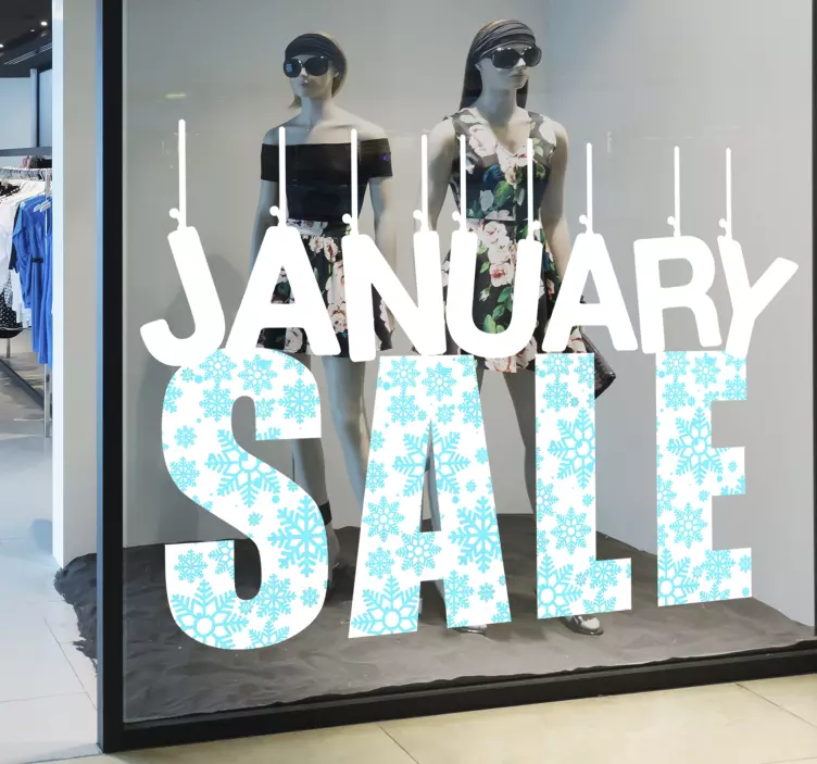 January snowflakes sales window sticker - TenStickers