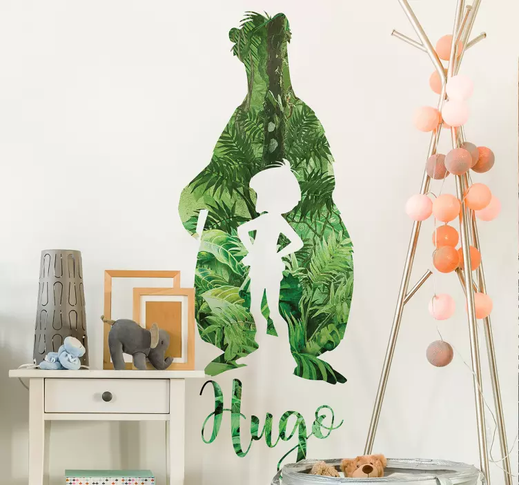 Jungle Boy and Bear Fairy Tale Sticker - TenStickers