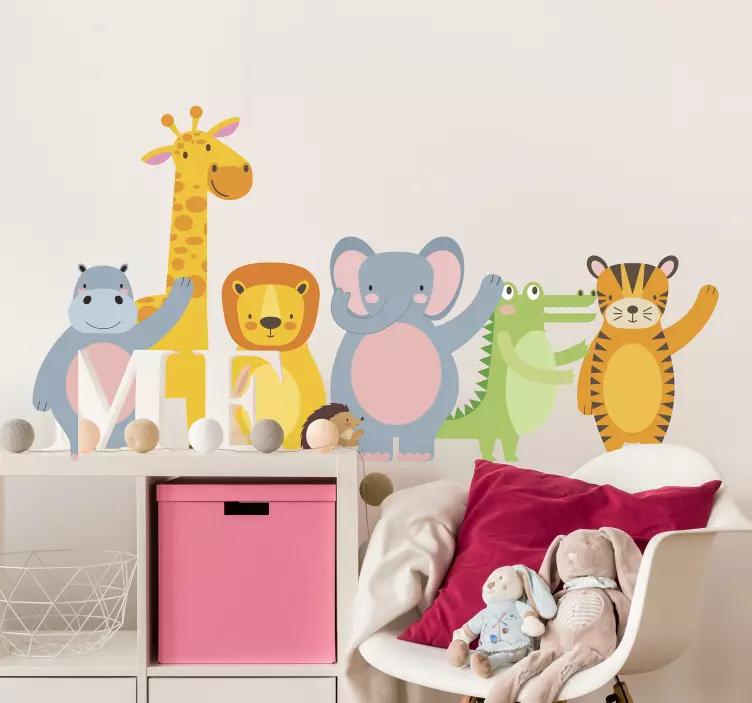 Jungle puppies illustration sticker - TenStickers