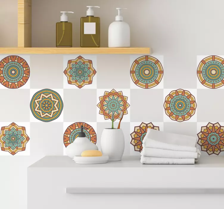 Kaleidoscopic  tile sticker - TenStickers