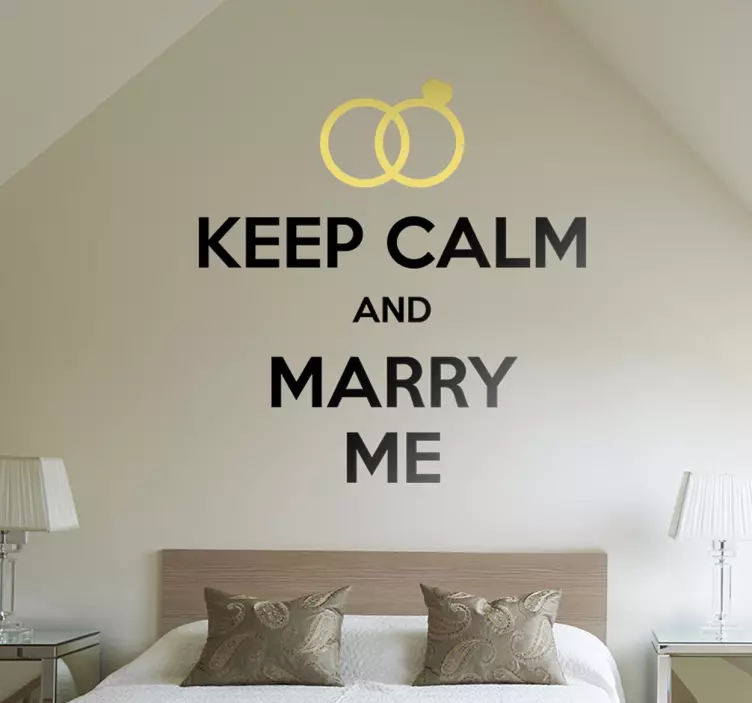 Keep Calm and Marry Me Wall Sticker - TenStickers