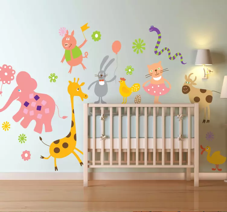 Kids Animal Celebration Decal Collection - TenStickers
