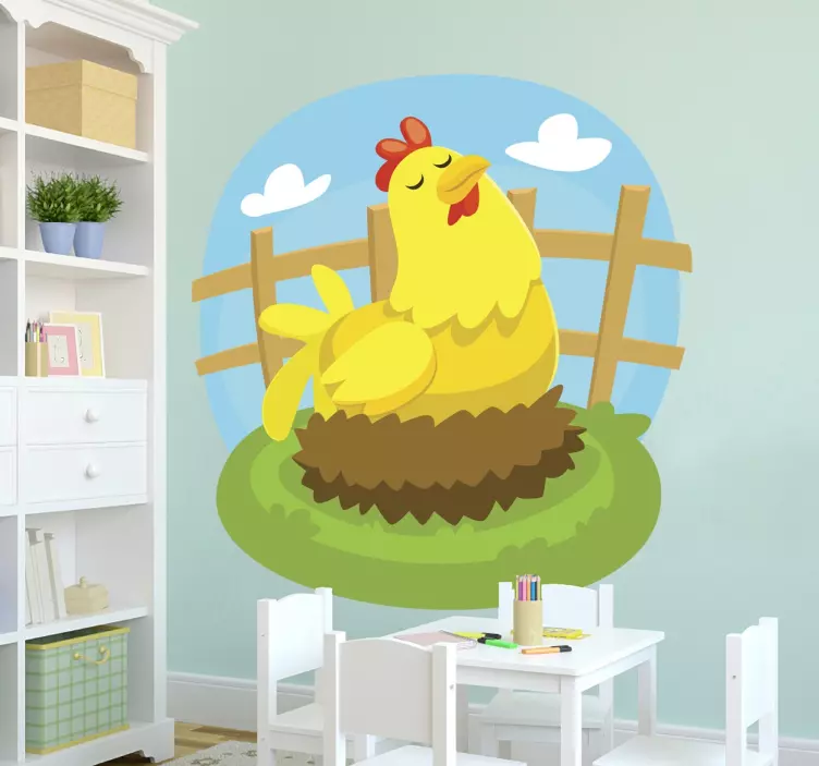 Laying Hen Farm Wall Sticker - TenStickers