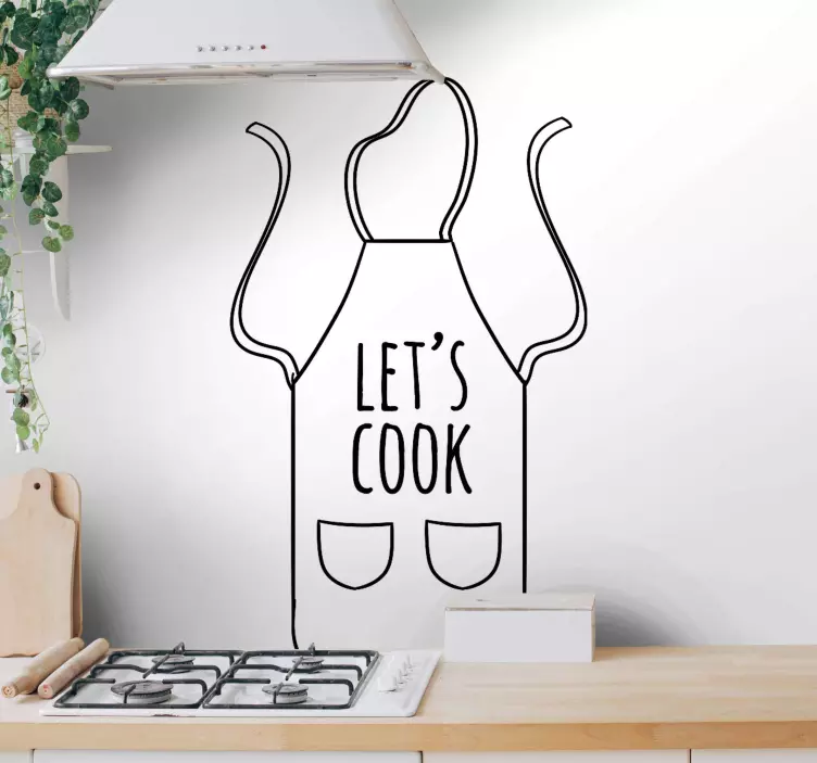 let's cook kitchen wall sticker - TenStickers