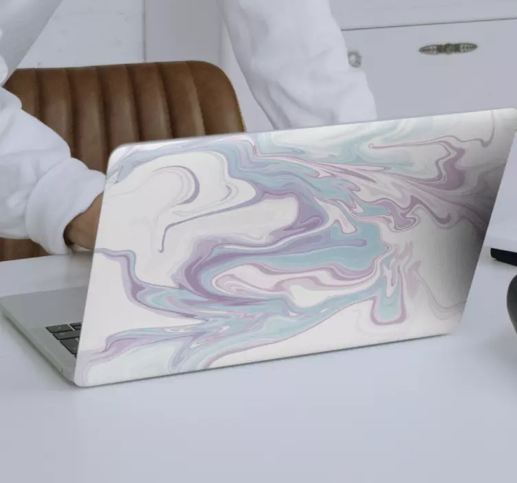 Light colors marble laptop skin - TenStickers