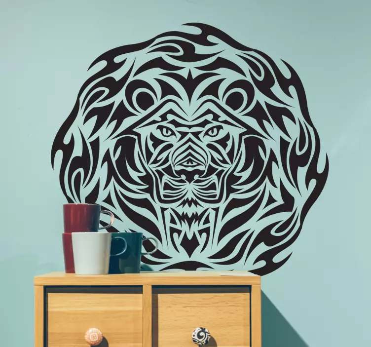Lion Tribal Wild Animal Decal - TenStickers