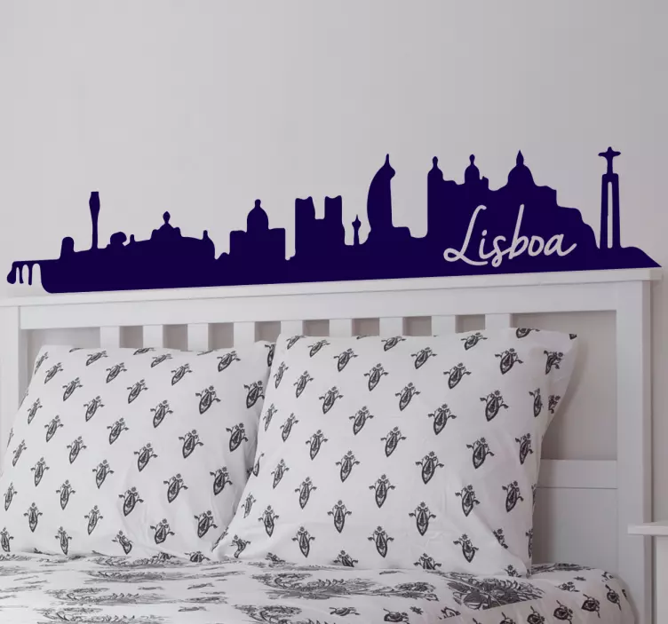 Lisbon houses skyline sticker - TenStickers