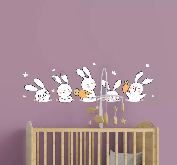 little rabbit life cartoon sticker - TenStickers