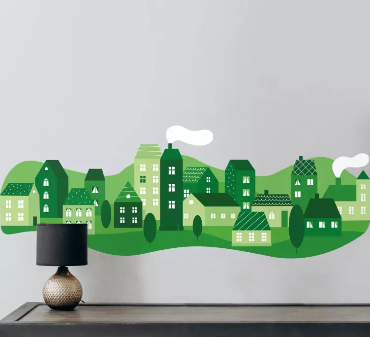 Location sticker charming green village - TenStickers