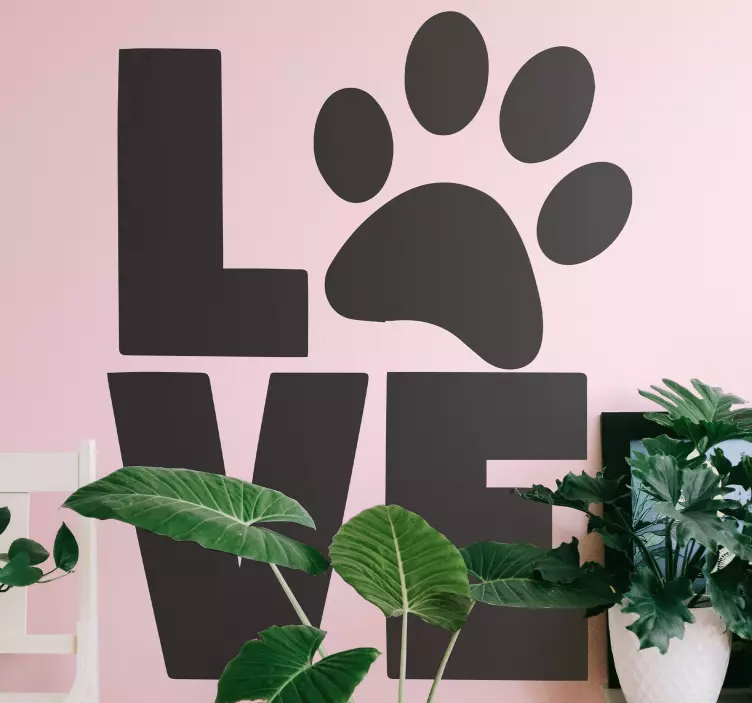 Love paw print pet sticker - TenStickers