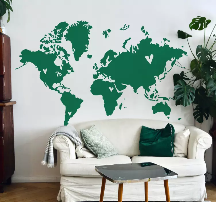 Love world map wall sticker - TenStickers