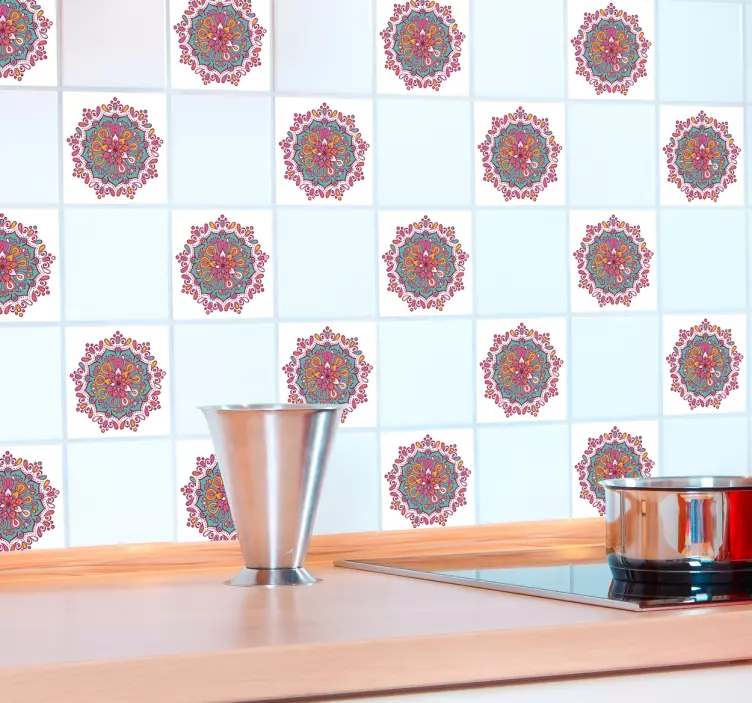 Mandala tile decorative vinyl tile sticker - TenStickers