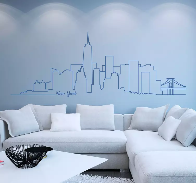 Manhattan Skyline Wall Sticker - TenStickers