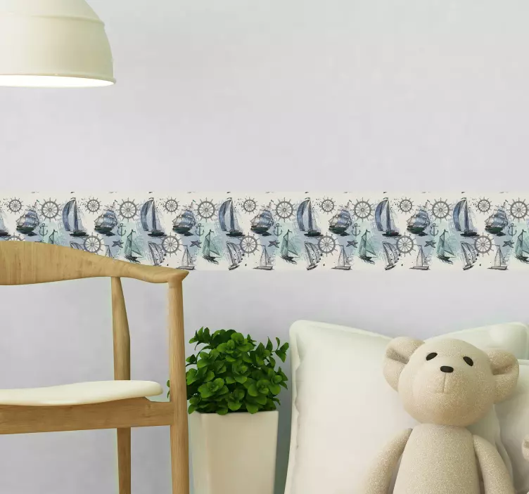 Marine elements wall border sticker - TenStickers