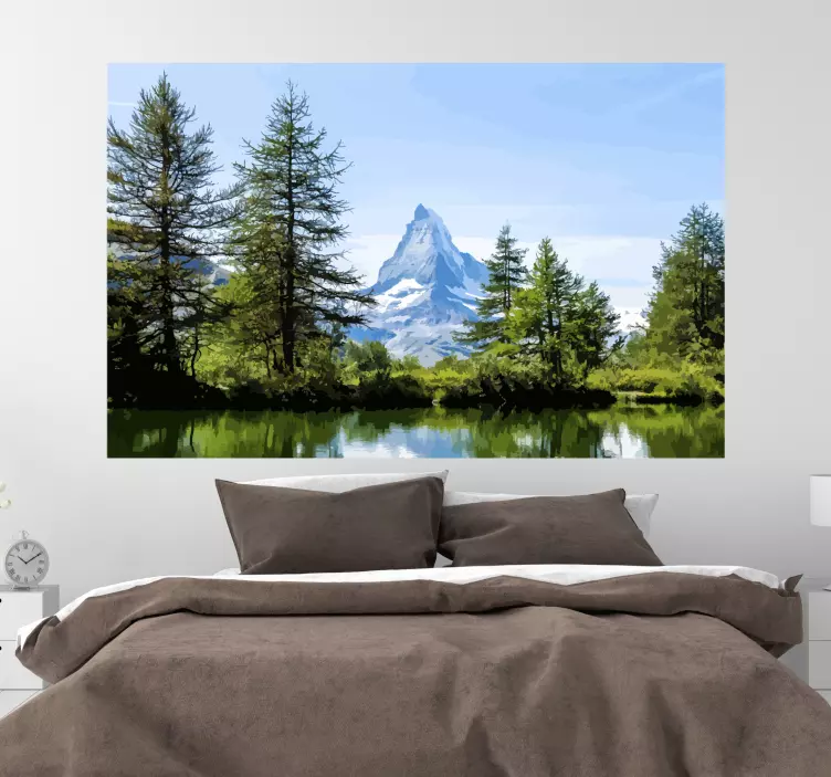 Matterhorn mountain snow nature wall sticker - TenStickers