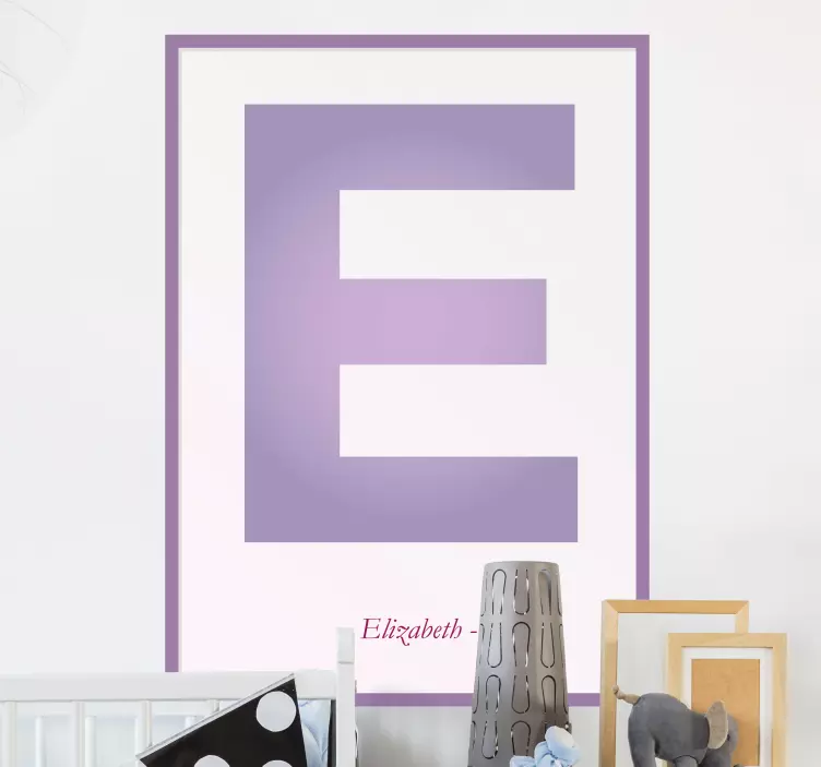 mauve custom letter poster Personalised Sticker - TenStickers