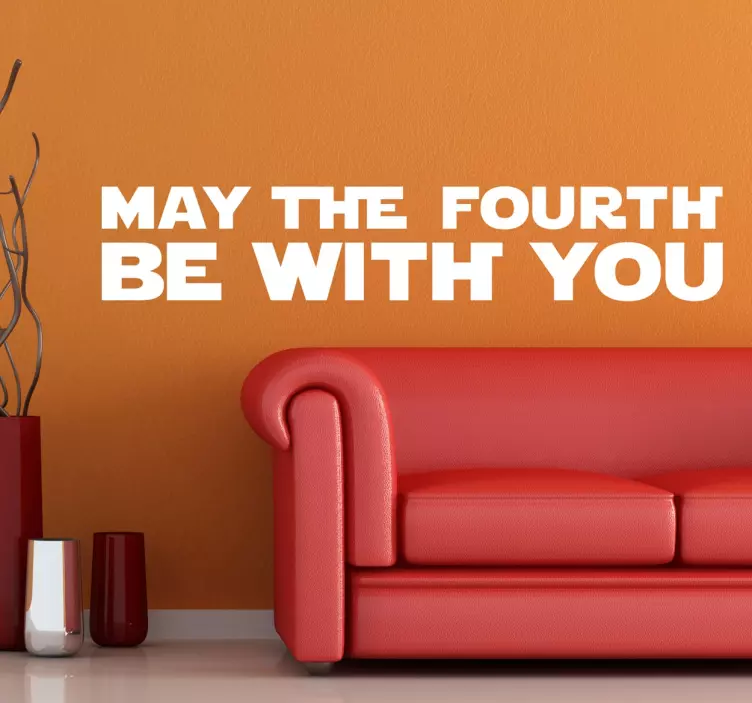May the Fourth be with You Text Sticker - TenStickers